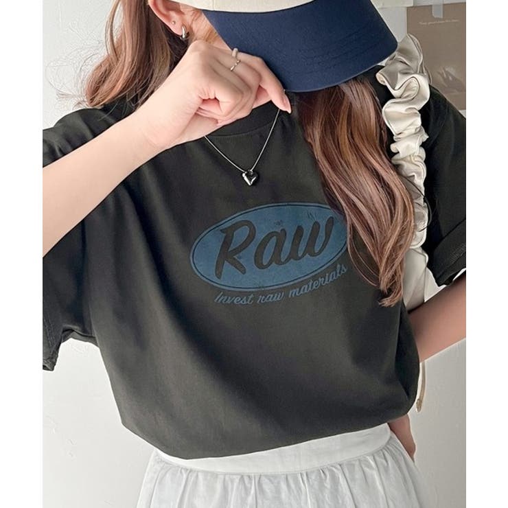 チャコール | レトロムードが際立つ。綿100%オーバルロゴTシャツ | Classical Elf 