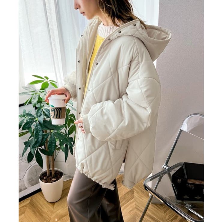 ms+ ideal》冬の指名買い！中綿キルティングボリュームパーカー[品番