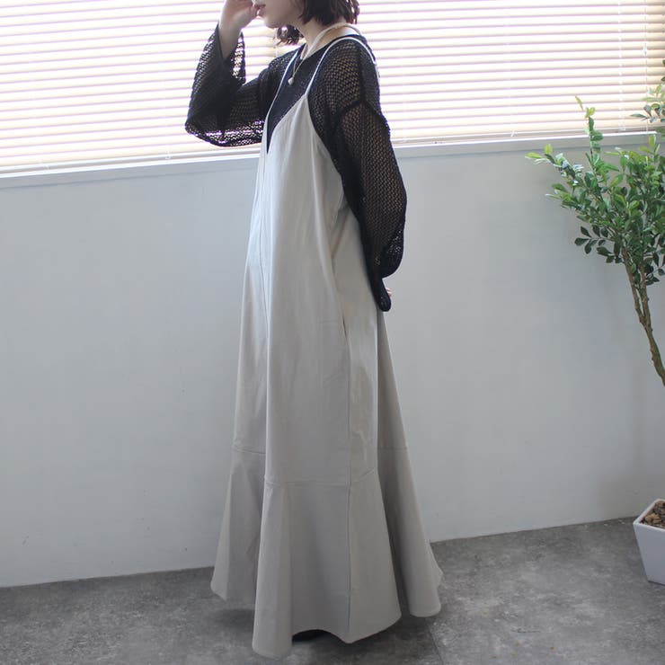マーメイドフレアキャミワンピース スパンツイル ストレッチ