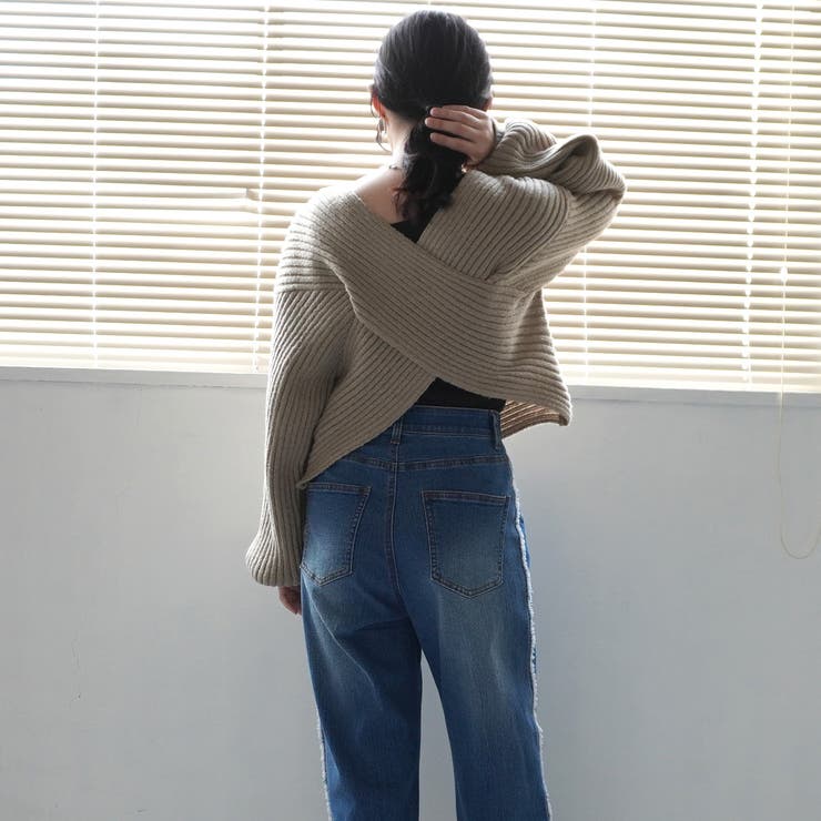 2WAYクロスデザインニット プルオーバー トップス 秋冬 | SELECT LEVERY  | 詳細画像10 
