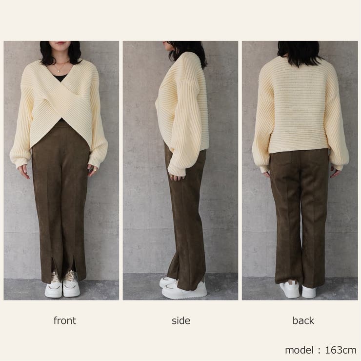 2WAYクロスデザインニット プルオーバー トップス 秋冬 | SELECT LEVERY  | 詳細画像18 