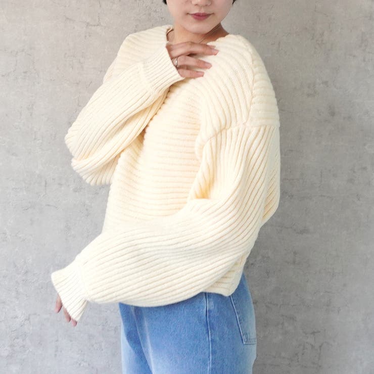 2WAYクロスデザインニット プルオーバー トップス 秋冬 | SELECT LEVERY  | 詳細画像5 