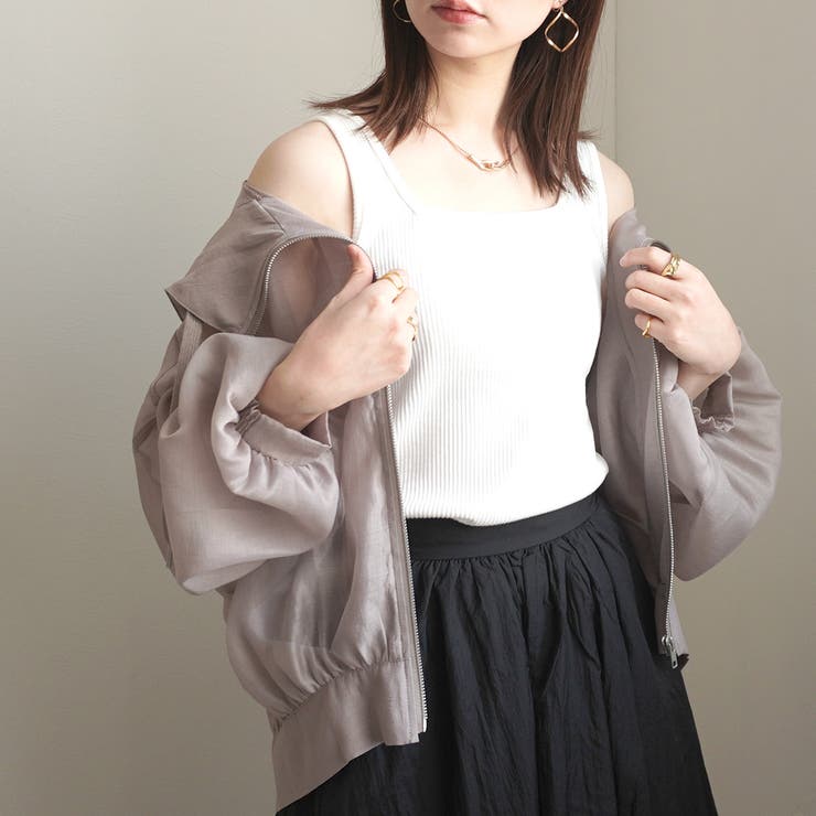 シアー フード付き ボリューム ジャケット マウンテンパーカー アウター 春夏 | SELECT LEVERY  | 詳細画像14 