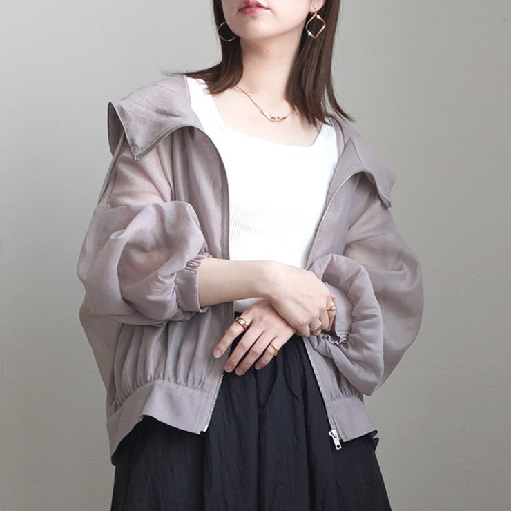 シアー フード付き ボリューム ジャケット マウンテンパーカー アウター 春夏 | SELECT LEVERY  | 詳細画像15 
