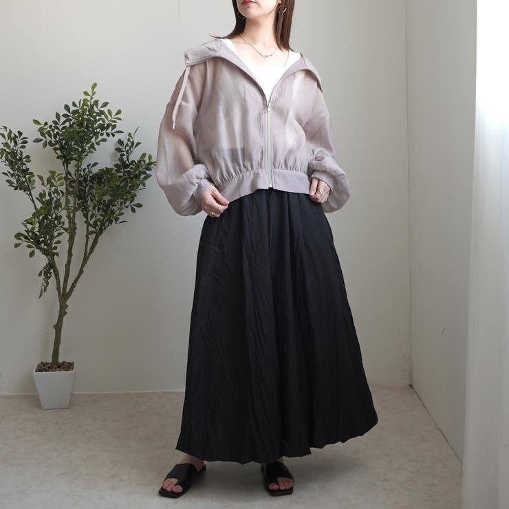 シアー フード付き ボリューム ジャケット マウンテンパーカー アウター 春夏 | SELECT LEVERY  | 詳細画像13 