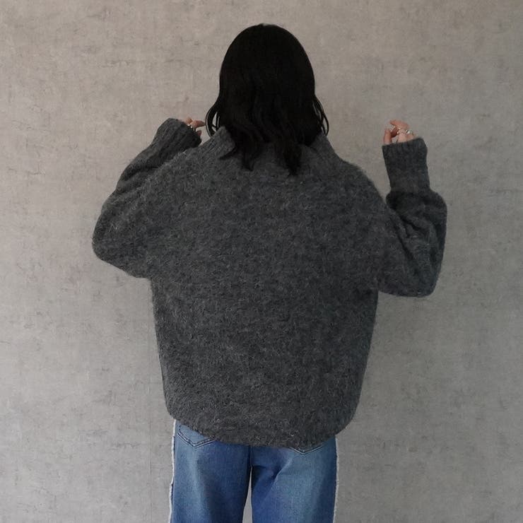 アルパカタッチヤーンニット プルオーバー トップス 秋冬[品番