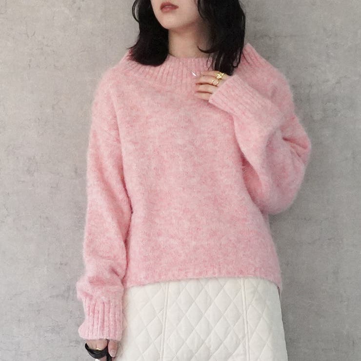 アルパカタッチヤーンニット プルオーバー トップス 秋冬[品番