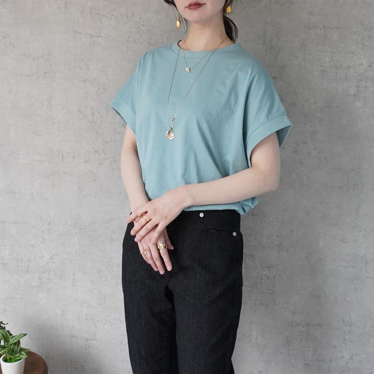 216.ミント | 接触冷感フレンチスリーブTシャツ トップス 半袖  | SELECT LEVERY 