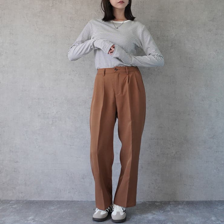 24ss OUTIL アシンメトリー トラウザー ワンタック ツータック パンツ カラー ツータック スラックスパンツ スラックス トラウザー