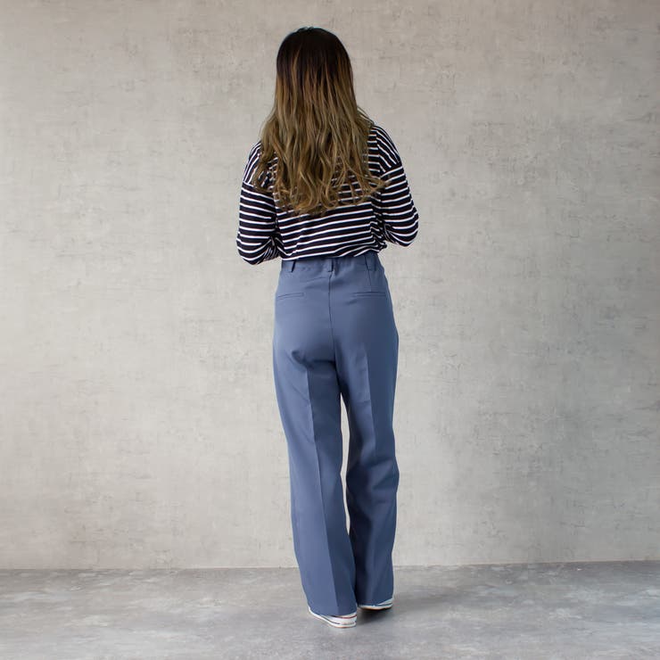 カラー ツータック スラックスパンツ スラックス トラウザー パンツ