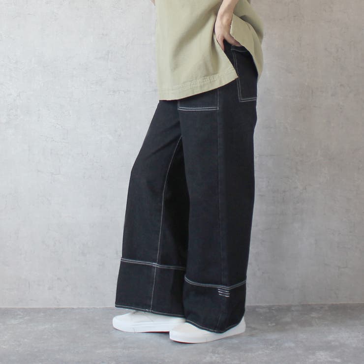 配色 ステッチ ワイドデニム | SELECT LEVERY  | 詳細画像14 