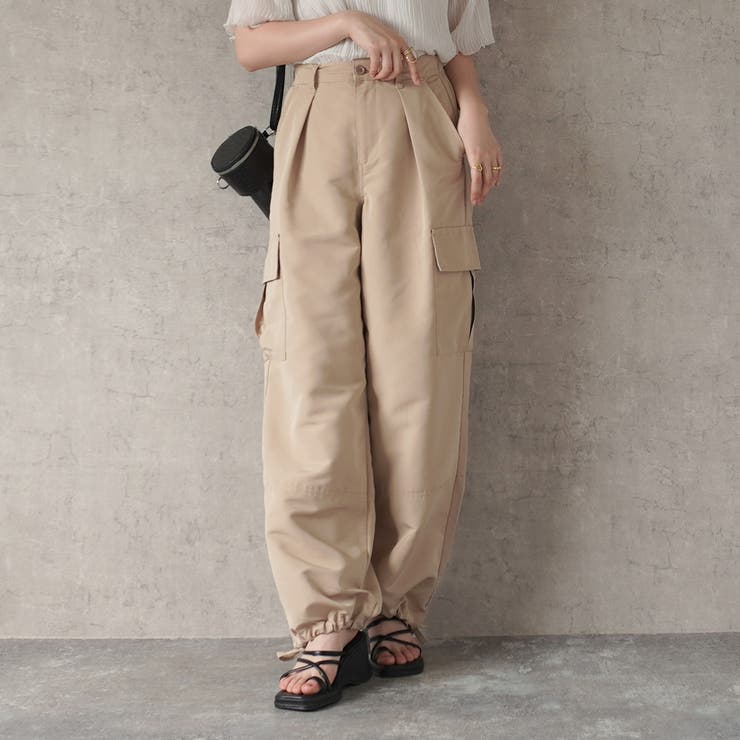 裾リボン カーゴパンツ パンツ ボトムス ワイドパンツ オールシーズン | SELECT LEVERY  | 詳細画像25 