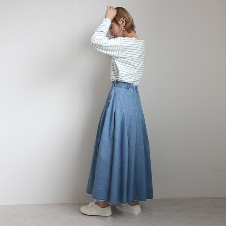 品質は非常に良い デニム LEVERY フレア[品番：STSW0000936]｜SELECT タック スカート