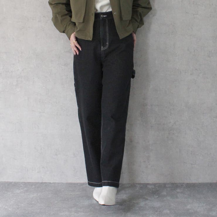 ワンウォッシュブラック | カラーステッチペインターデニムパンツ ボトムス オールシーズン 春夏 秋冬 | SELECT LEVERY 