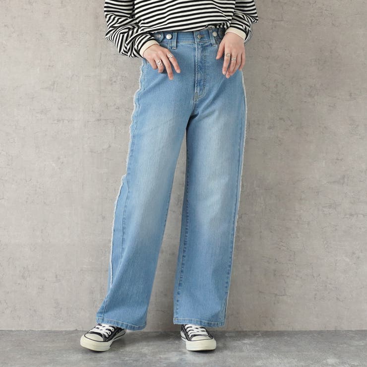 リサイクルデニムサイドフリンジ付きワイドパンツ ボトムス オールシーズン[品番：STSW0001158]｜SELECT LEVERY  （セレクトリベリー）のレディースファッション通販｜SHOPLIST（ショップリスト）