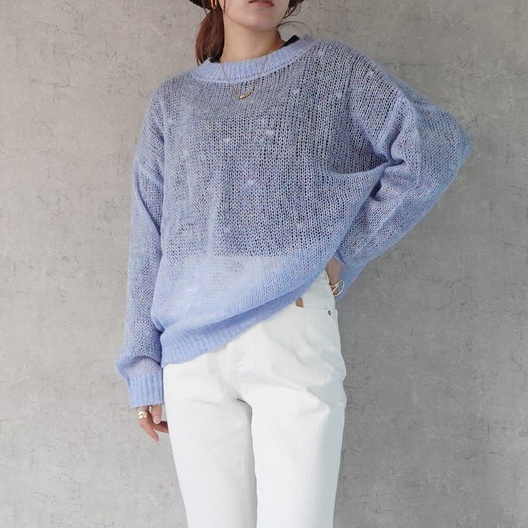 VEATM グラデーションブルー S BEAMS HEART（ビームス ハート）グラデーション ニット プル