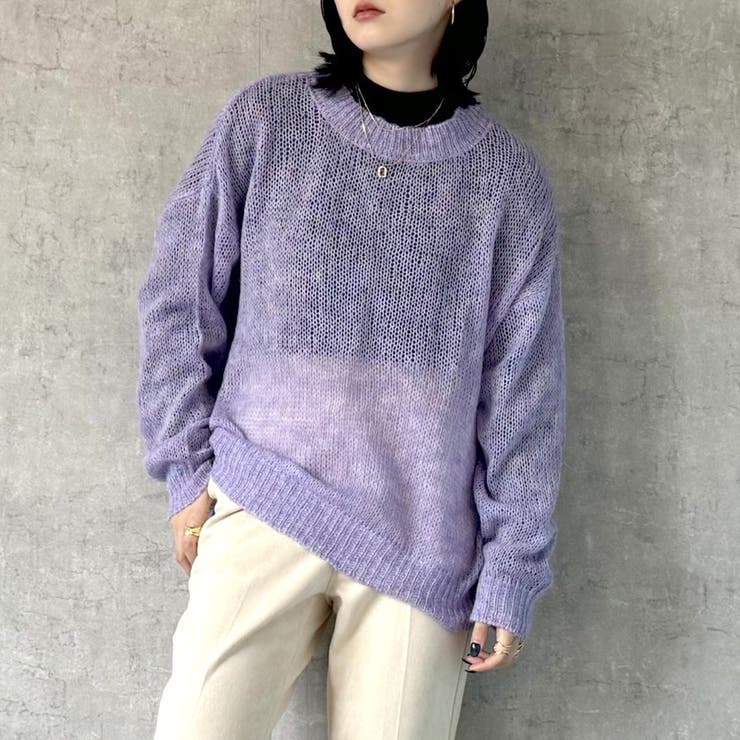 【保存版】 モヘアグラデーションメッシュニットプルオーバー トップス トップス