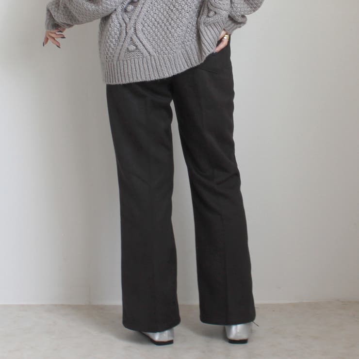 フェイクスエードセミフレアパンツ ボトムス スリット ロング 秋冬 春 | SELECT LEVERY  | 詳細画像24 