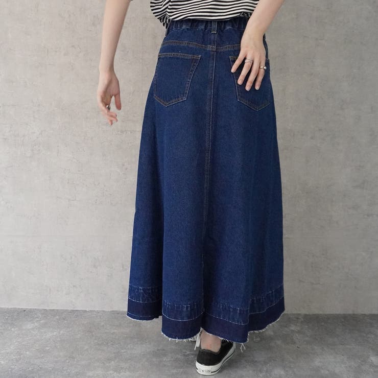 SACRA 2022 定価38500円 デニムロングスカート カットオフ trim_ofalv_itemcddc44b61d9211e
