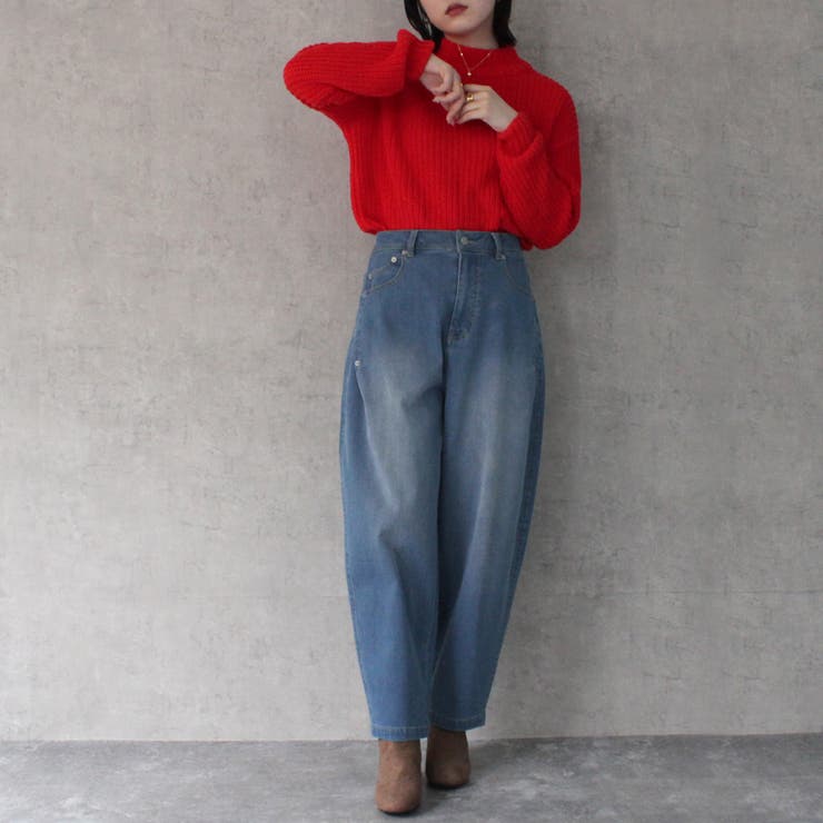 AIRジョグデニムコクーンパンツ ワイドパンツ カーブパンツ オールシーズン | SELECT LEVERY  | 詳細画像3 