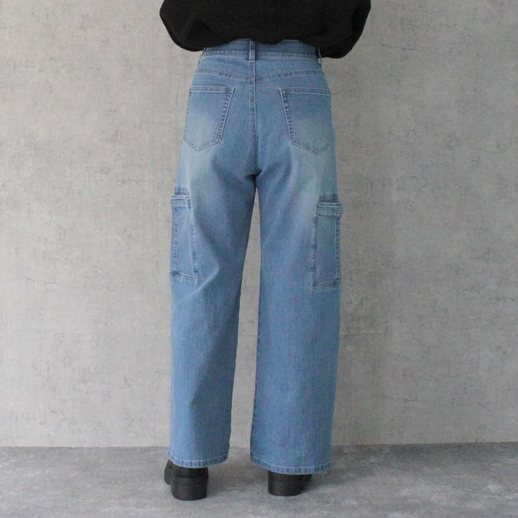 アメリカンリサイクルコットン カーブデニムパンツ デニムワイドパンツ | SELECT LEVERY  | 詳細画像4 
