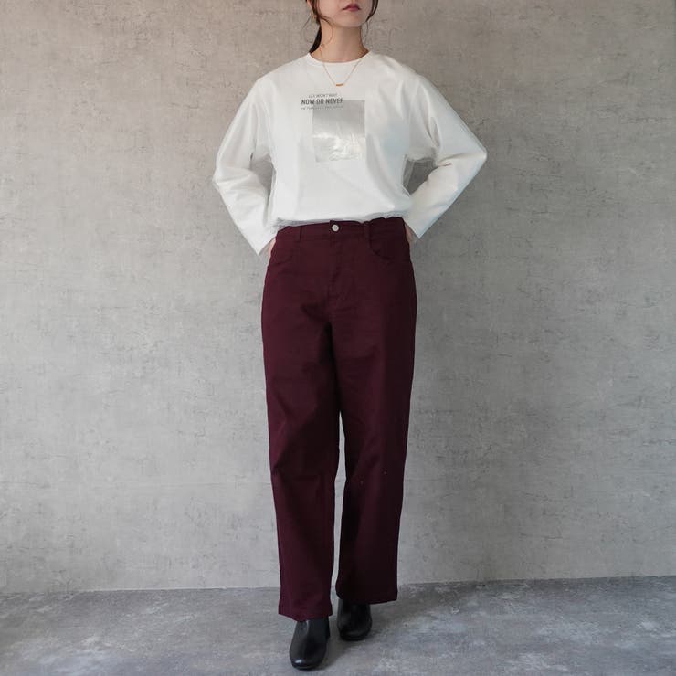 裏起毛ワイドパンツ デニム ストレッチ ボトムス 秋冬 | SELECT LEVERY  | 詳細画像18 