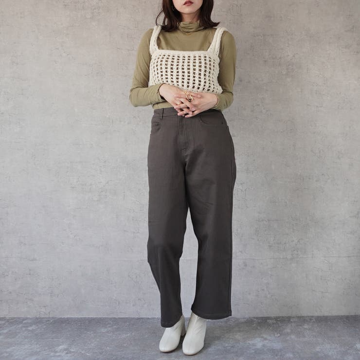 裏起毛ワイドパンツ デニム ストレッチ ボトムス 秋冬 | SELECT LEVERY  | 詳細画像24 