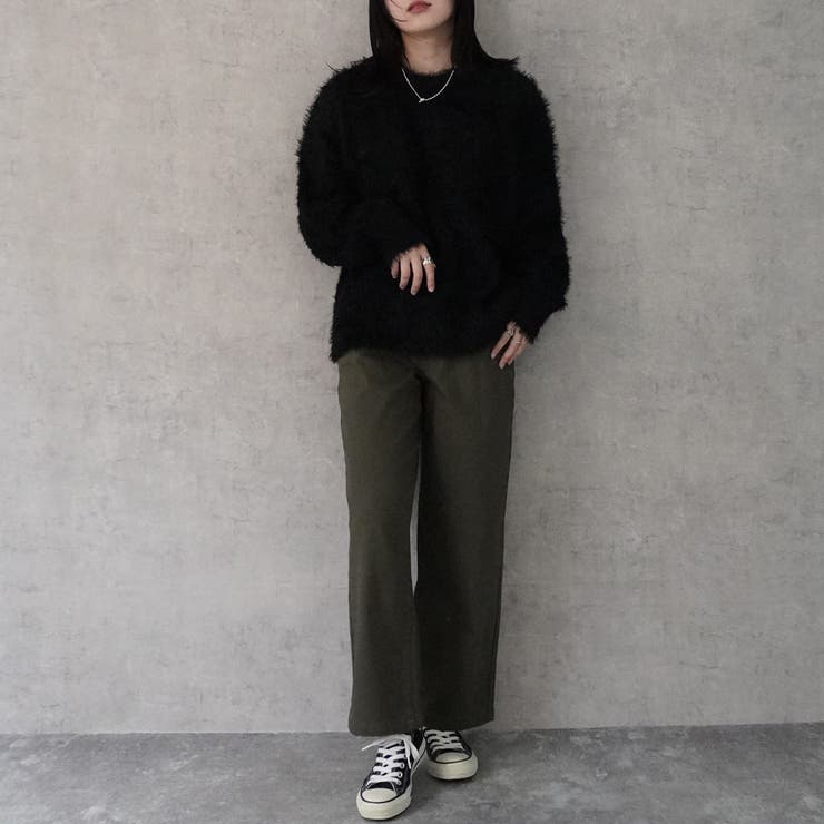 裏起毛ワイドパンツ デニム ストレッチ ボトムス 秋冬 | SELECT LEVERY  | 詳細画像15 