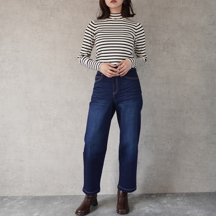 裏起毛ワイドパンツ デニム ストレッチ ボトムス 秋冬 | SELECT LEVERY  | 詳細画像5 