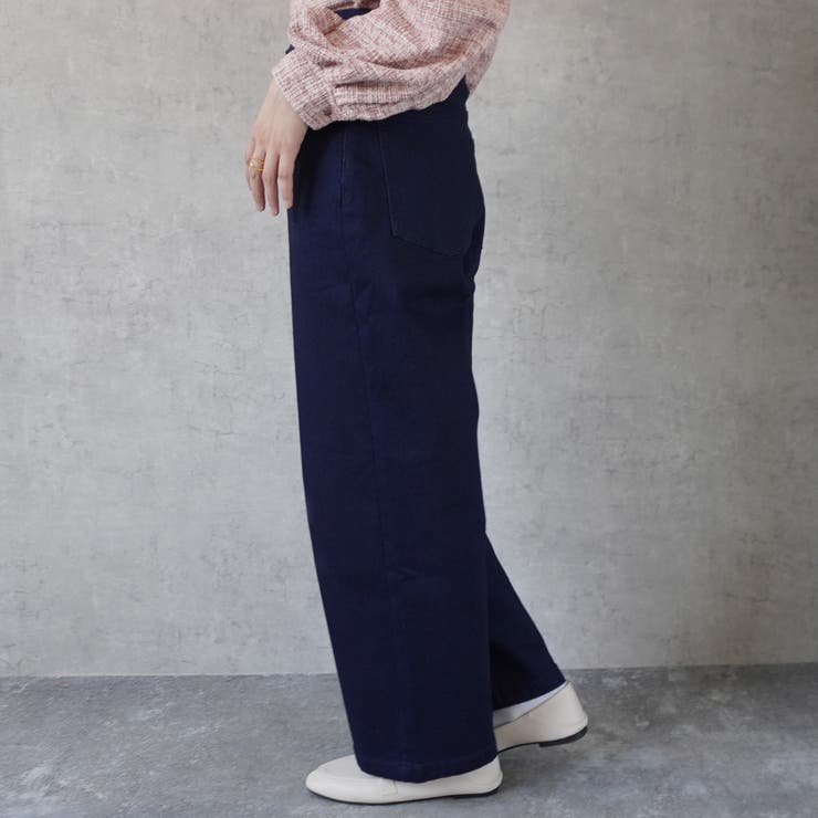 裏起毛ワイドパンツ デニム ストレッチ ボトムス 秋冬 | SELECT LEVERY  | 詳細画像10 