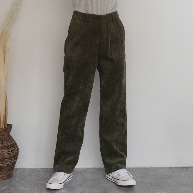 カーキ | コーデュロイベイカーパンツ コール天 ワイドパンツ | SELECT LEVERY 