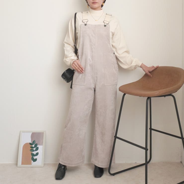 コーデュロイサロペット オーバーオール オールインワン ワイドパンツ 秋冬 | SELECT LEVERY  | 詳細画像2 