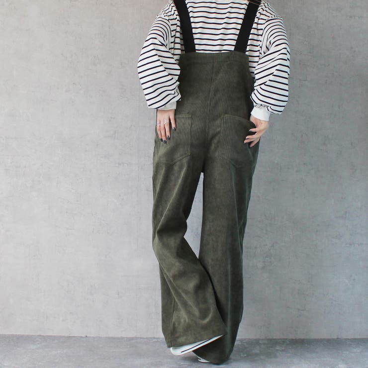 コーデュロイサロペット オーバーオール オールインワン ワイドパンツ 秋冬 | SELECT LEVERY  | 詳細画像10 