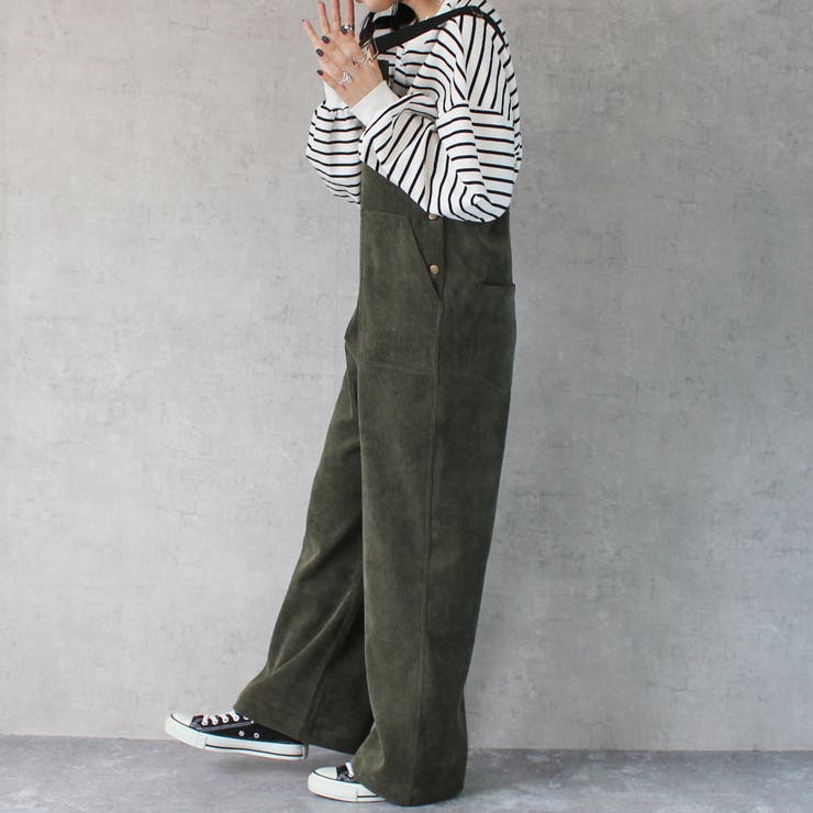 コーデュロイサロペット オーバーオール オールインワン ワイドパンツ 秋冬 | SELECT LEVERY  | 詳細画像9 