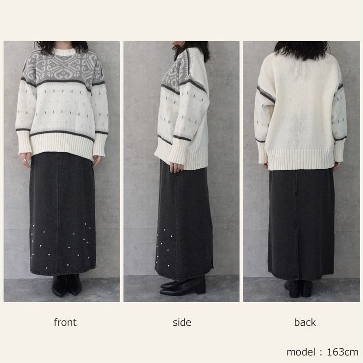 ノルディック柄ニット プルオーバー トップス 長袖 秋冬 | SELECT LEVERY  | 詳細画像28 