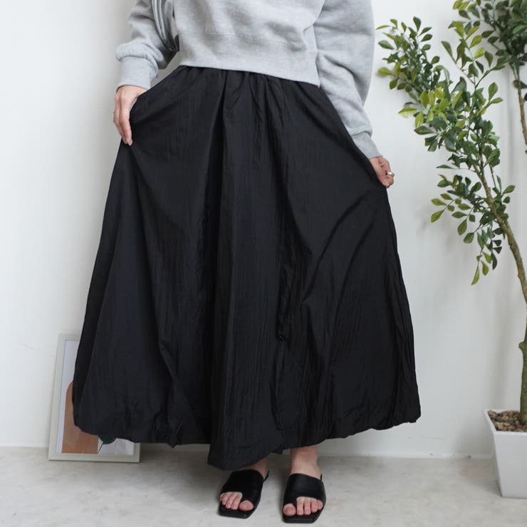 ナイロンバルーンスカート ロングスカート ロング丈 スカート