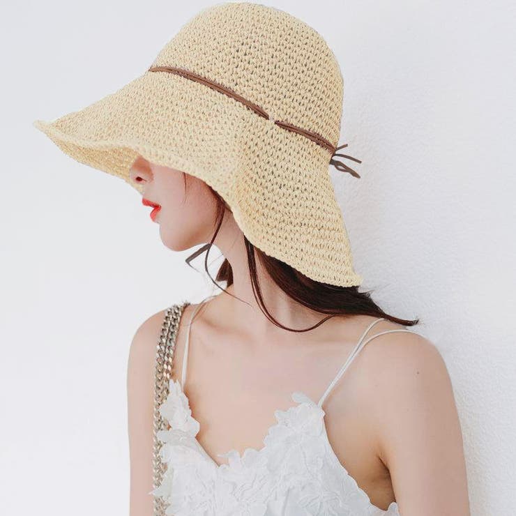 リボン付き ストローハット 麦わら帽子 ハット 帽子 日焼け対策 服飾雑貨 | SELECT LEVERY  | 詳細画像3 