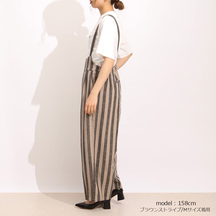 サーカスパンツ 綿麻 ストライプ 無地 サロペット パンツ オールインワン [品番：STSW0000485]｜SELECT LEVERY  （セレクトリベリー）のレディースファッション通販｜SHOPLIST（ショップリスト）