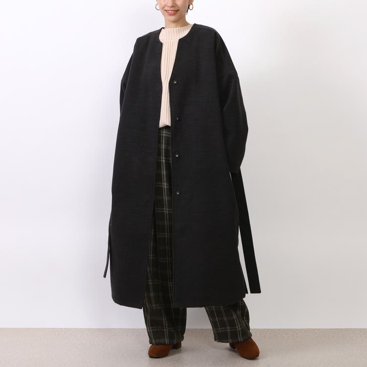 ライトメルトン ノーカラーコート ロング[品番：STSW0000595]｜SELECT LEVERY  （セレクトリベリー）のレディースファッション通販｜SHOPLIST（ショップリスト）