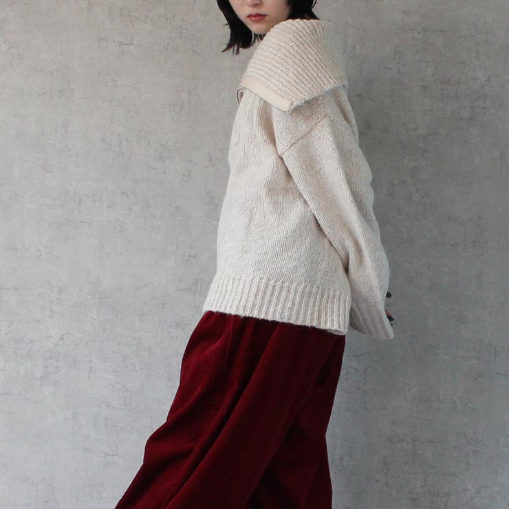 ミックス ニット ジッパー付き ハイネック トップス セーター 長袖 秋冬[品番：STSW0000867]｜SELECT LEVERY  （セレクトリベリー）のレディースファッション通販｜SHOPLIST（ショップリスト）