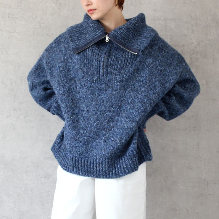 ミックス ニット ジッパー付き ハイネック トップス セーター 長袖 秋冬[品番：STSW0000867]｜SELECT LEVERY  （セレクトリベリー）のレディースファッション通販｜SHOPLIST（ショップリスト）