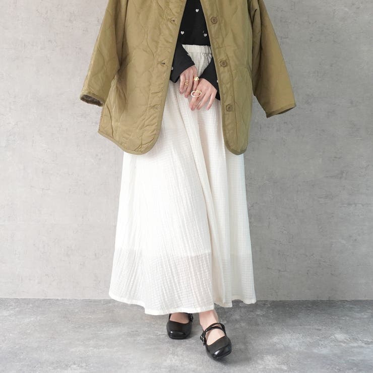 シア サッカー ロングスカート ボトムス スカート 春夏 | SELECT LEVERY  | 詳細画像10 