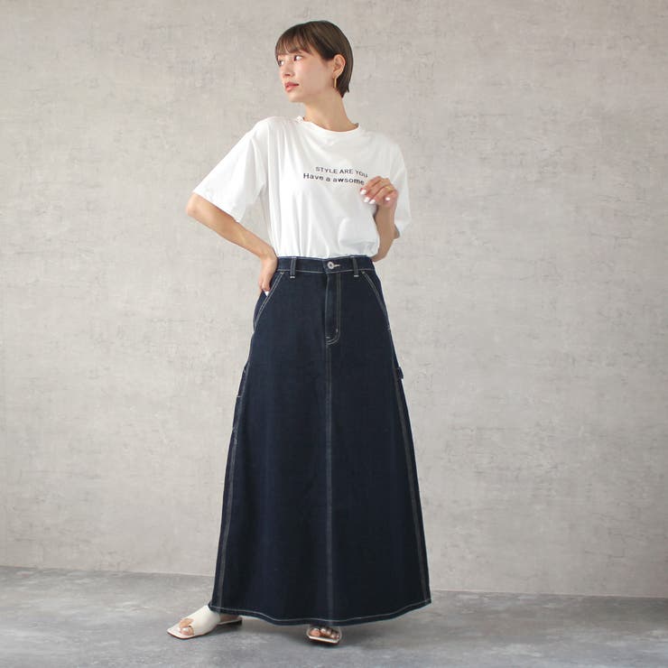 配色ステッチデニム超ロングスカート Aライン スカート オールシーズン[品番：STSW0001044]｜SELECT LEVERY  （セレクトリベリー）のレディースファッション通販｜SHOPLIST（ショップリスト）