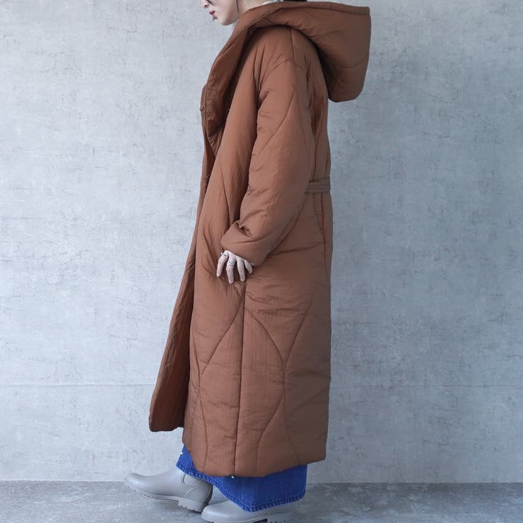 ウェーブステッチパデットコート アウター 長袖 防寒 秋冬[品番