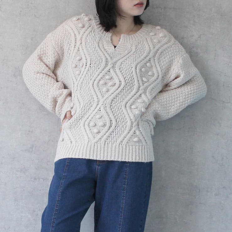 searoomlynn popcornケーブルニット　セーター ニット 手編み searoomlynn popcornケーブルニット セーター ニット 手編み