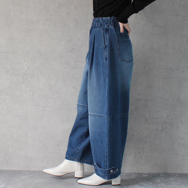 デニムバナナバルーンワイドパンツ カーブワイドパンツ 秋冬 | SELECT LEVERY  | 詳細画像3 