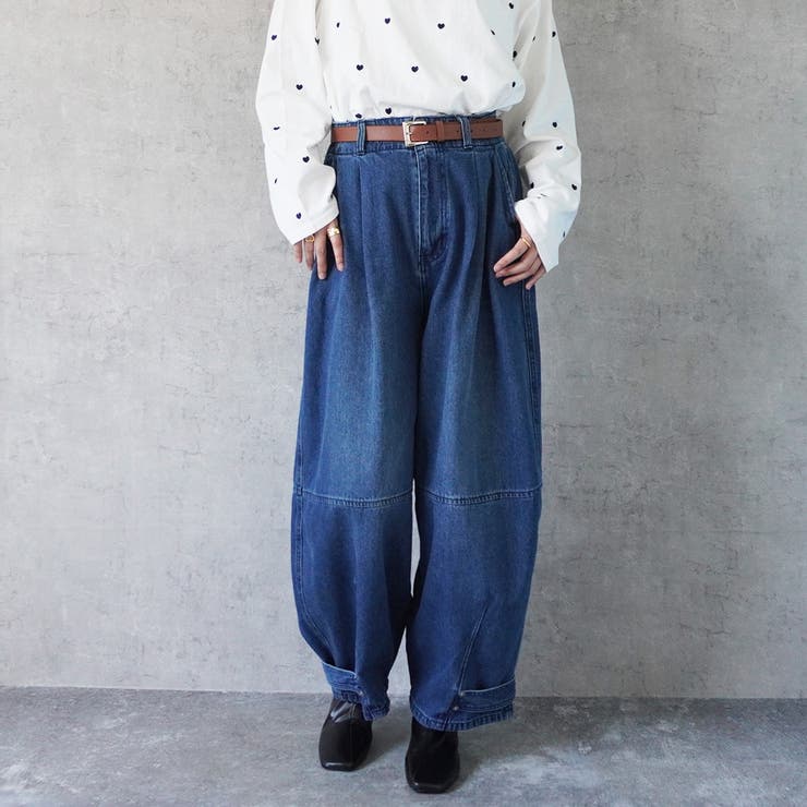 デニムバナナバルーンワイドパンツ カーブワイドパンツ 秋冬 | SELECT LEVERY  | 詳細画像6 