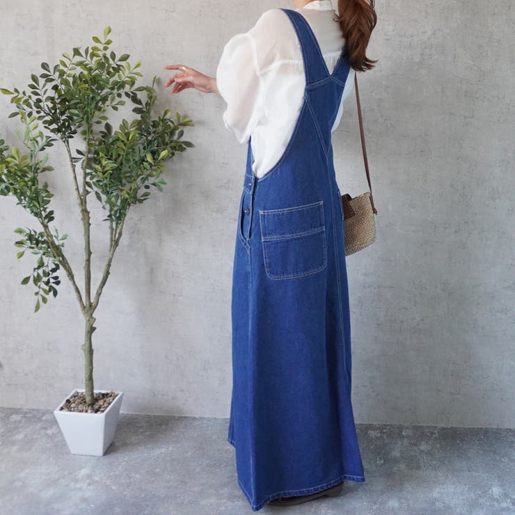 【定番品】デニムサロペットスカート ロングスカート オーバーオール | SELECT LEVERY  | 詳細画像6 