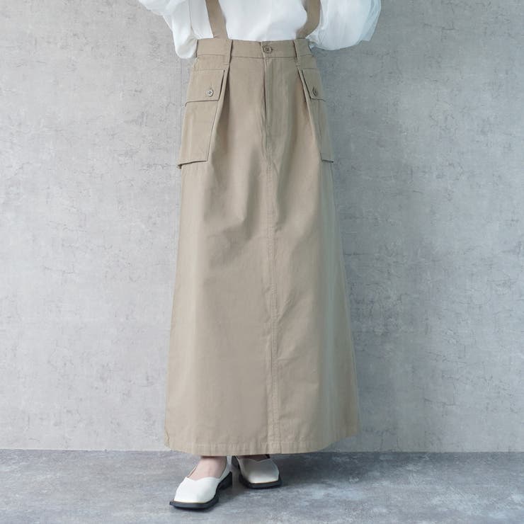 サス付きミリタリースカート取り外し可能 ロング丈 オールシーズン 春夏 秋冬  | SELECT LEVERY  | 詳細画像4 