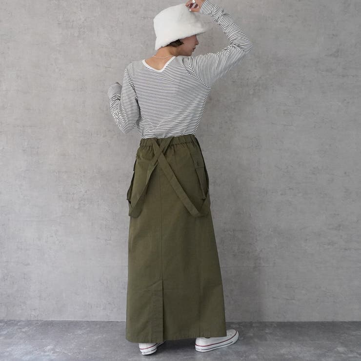サス付きミリタリースカート取り外し可能 ロング丈 オールシーズン 春夏 秋冬  | SELECT LEVERY  | 詳細画像17 